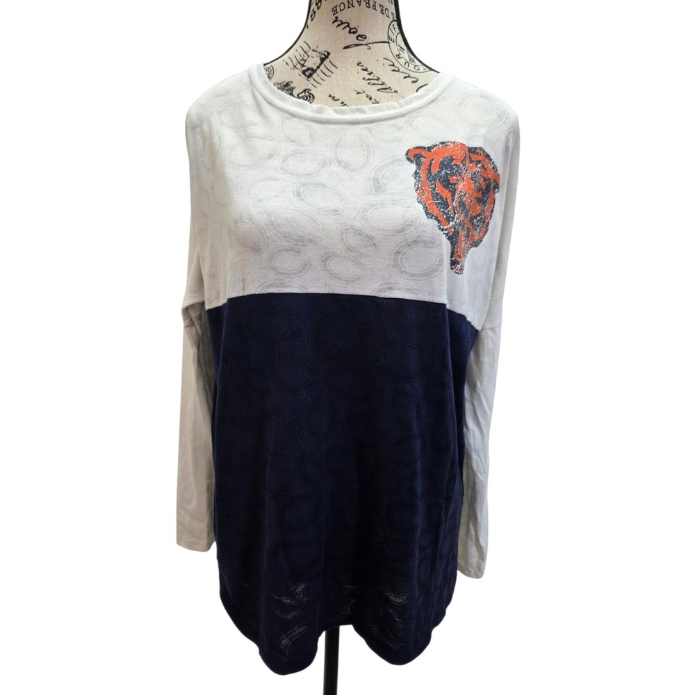 NFL Team Apparel Chicago Bears Women's Large Sleepwear Shirt Long Sleeve
